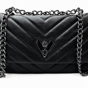Valentino, Orlandi Black Quilted Chain Shoulder Bag